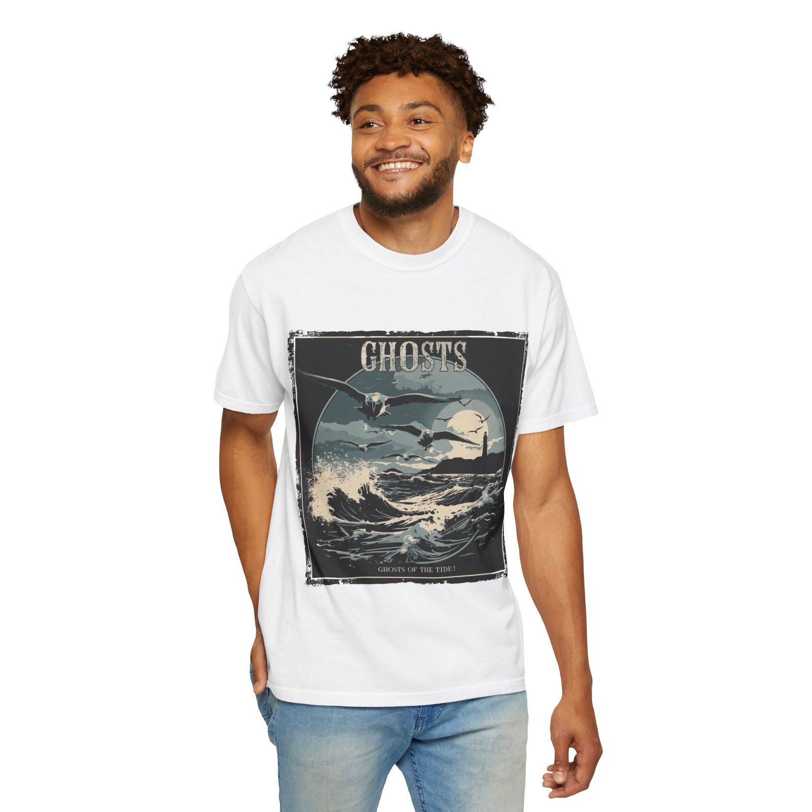 Widows bay Vintage 'Ghosts' Seaside Wave Graphic Tee - Image 5