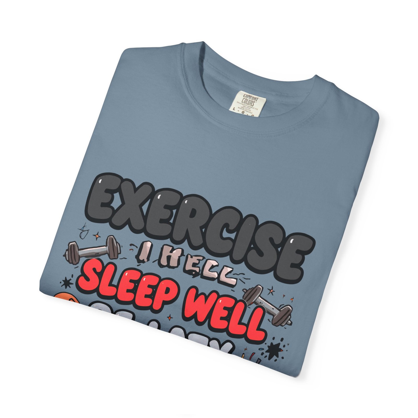 Funny Sloth T-Shirt – "Exercise Sleep Well Be Lazy Be Crazy" Graphic Tee - Image 19