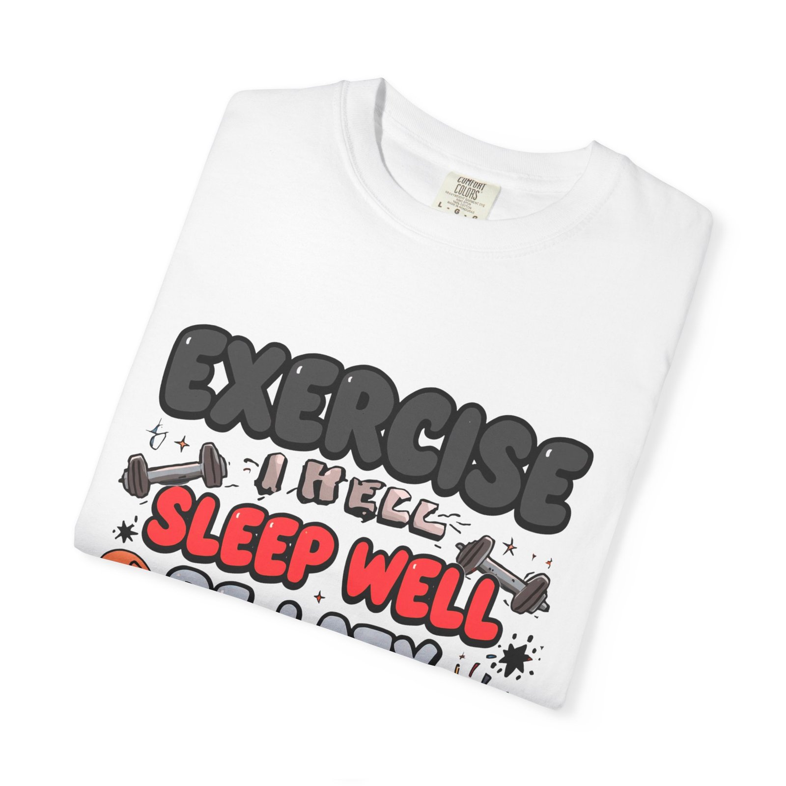 Funny Sloth T-Shirt – "Exercise Sleep Well Be Lazy Be Crazy" Graphic Tee - Image 3
