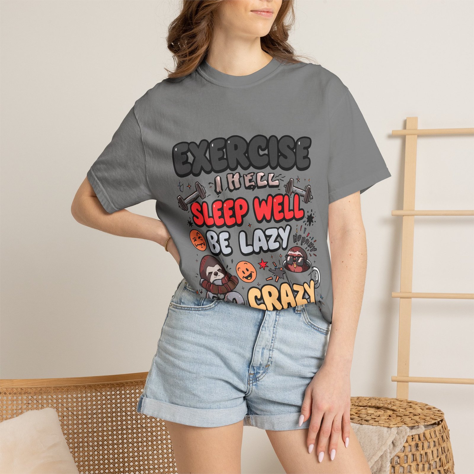 Funny Lazy Lifestyle T-Shirt | White Graphic Tee | Relaxed Mood - Image 9