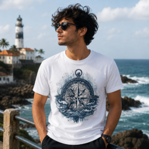 Widows Bay Lost Between Waves And The Truth Nautical Compass T-Shirt