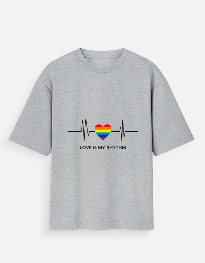 Girl Wearing White Pride Heart T-Shirt in Cozy Cafe - Image 13