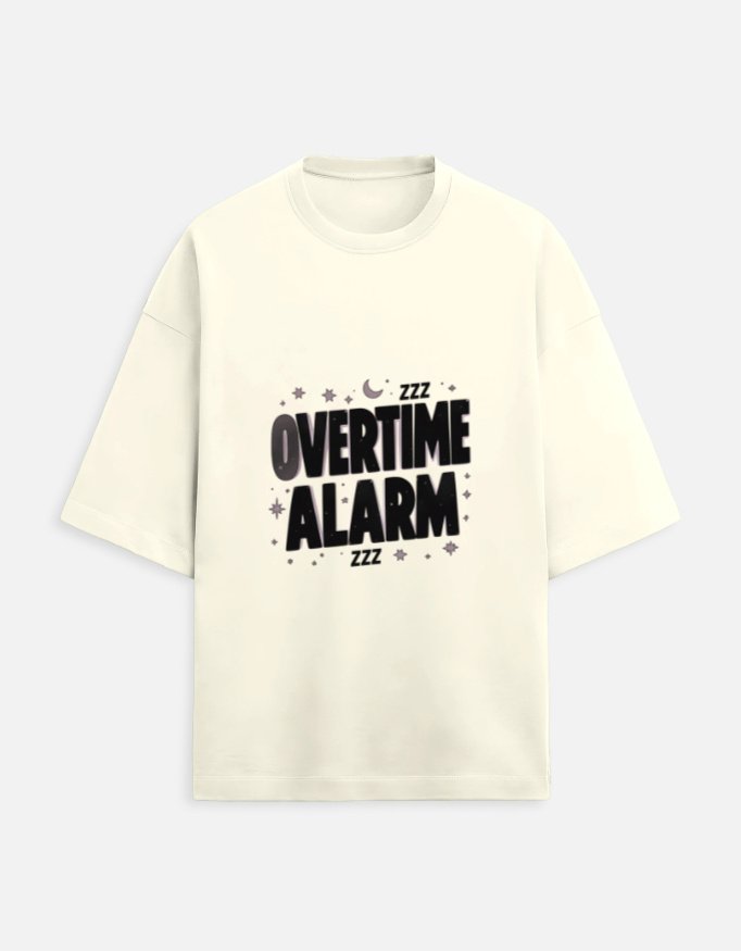 Funny Overtime Alarm Graphic Tee - Image 5