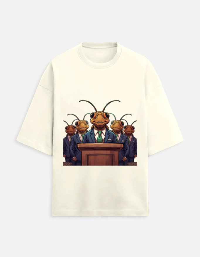 Funny Cockroach Politician Graphic T-Shirt | White Men's Tee | Political Rally Streetwear - Image 2