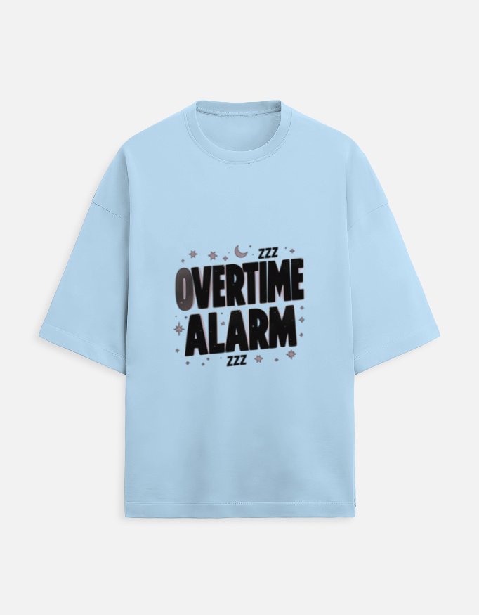 Funny Overtime Alarm Graphic Tee - Image 8