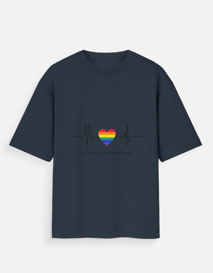 Girl Wearing White Pride Heart T-Shirt in Cozy Cafe - Image 10