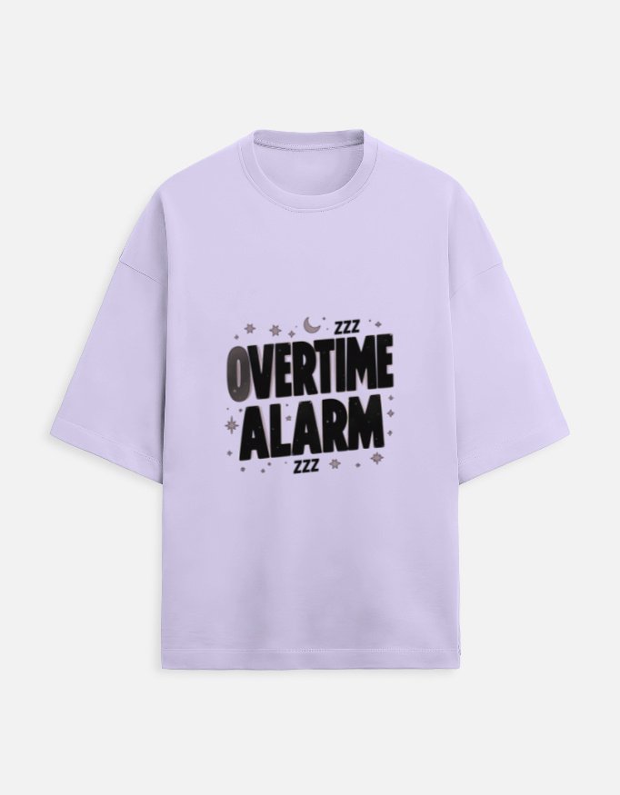 Funny Overtime Alarm Graphic Tee - Image 9
