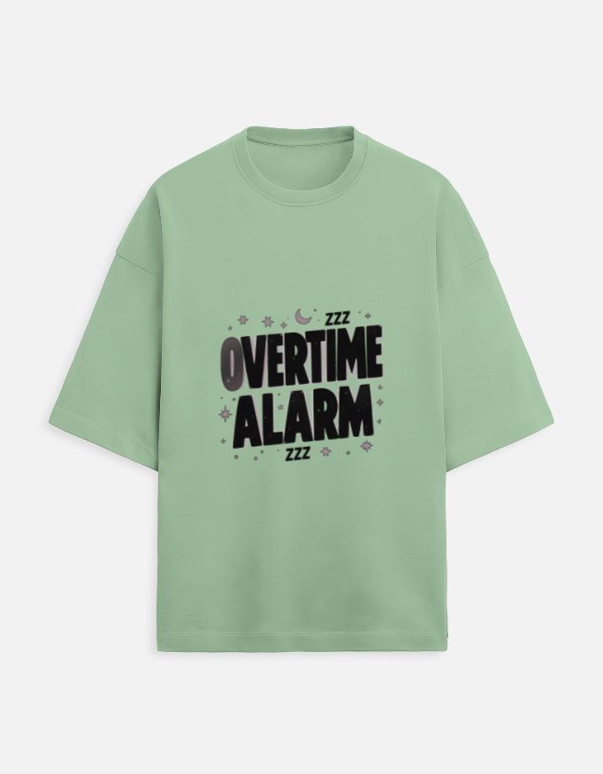 Funny Overtime Alarm Graphic Tee - Image 6