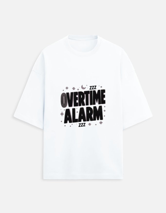 Funny Overtime Alarm Graphic Tee - Image 11