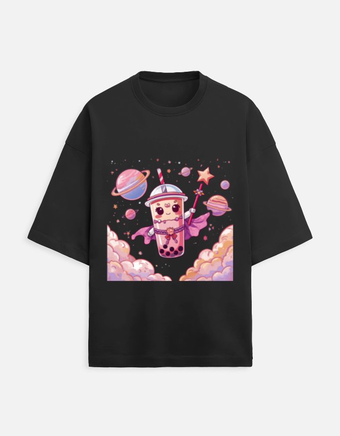 Cute Bubble Tea Graphic T-Shirt | Women's White Tee | Café Aesthetic - Image 4