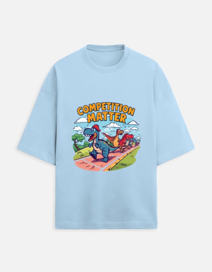 Competition Matter Dinosaur T-Shirt | White Tee on College Campus - Image 4