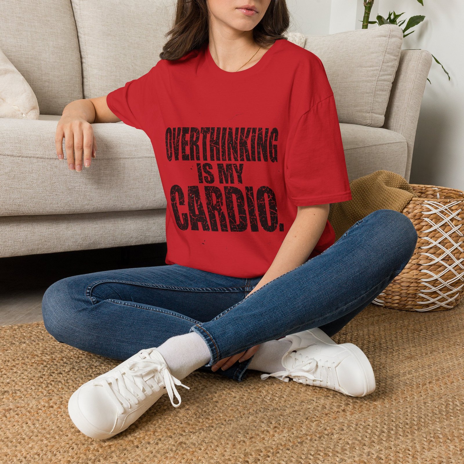 Overthinking Is My Cardio T-Shirt – Funny Introvert Graphic Tee - Image 26