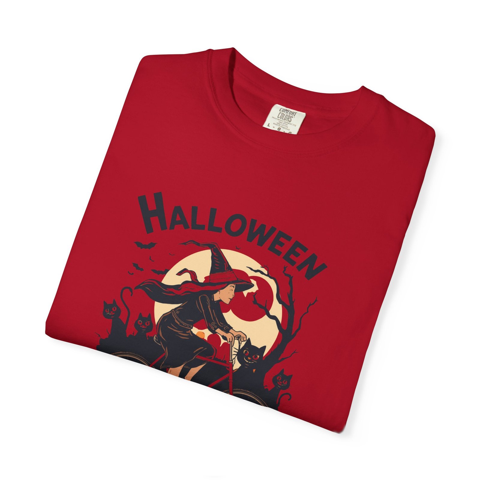 Halloween Witch Bike T-Shirt - Image 69