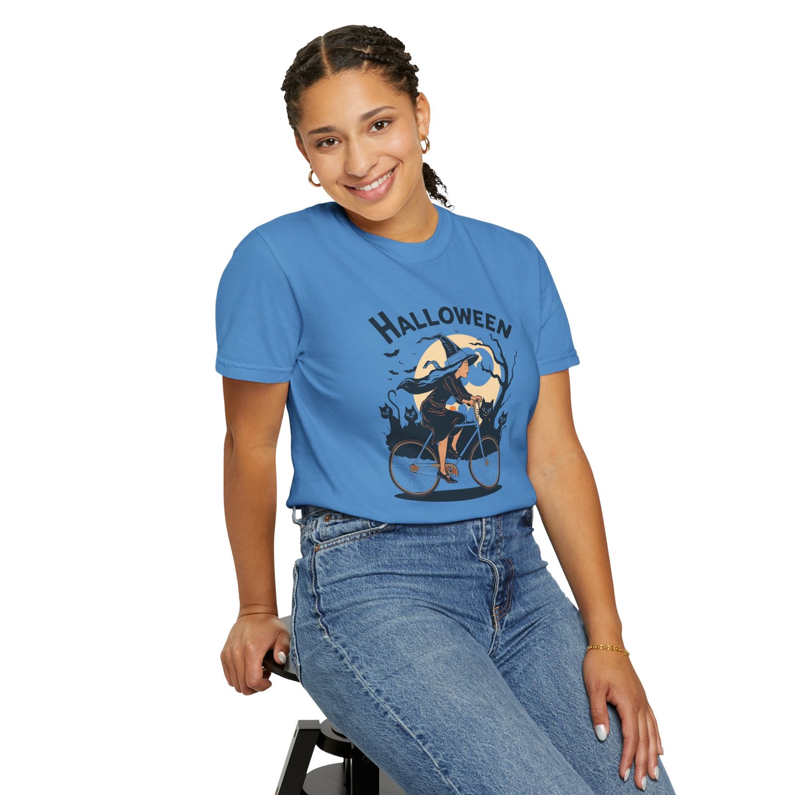 Halloween Witch Bike T-Shirt - Image 54