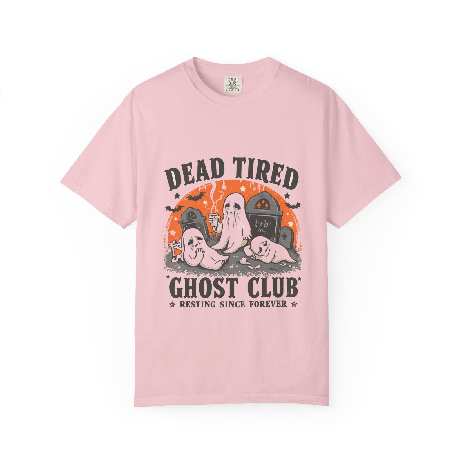 Dead Tired Ghost Club T-Shirt | Funny Halloween Ghost Graphic Tee - Image 17