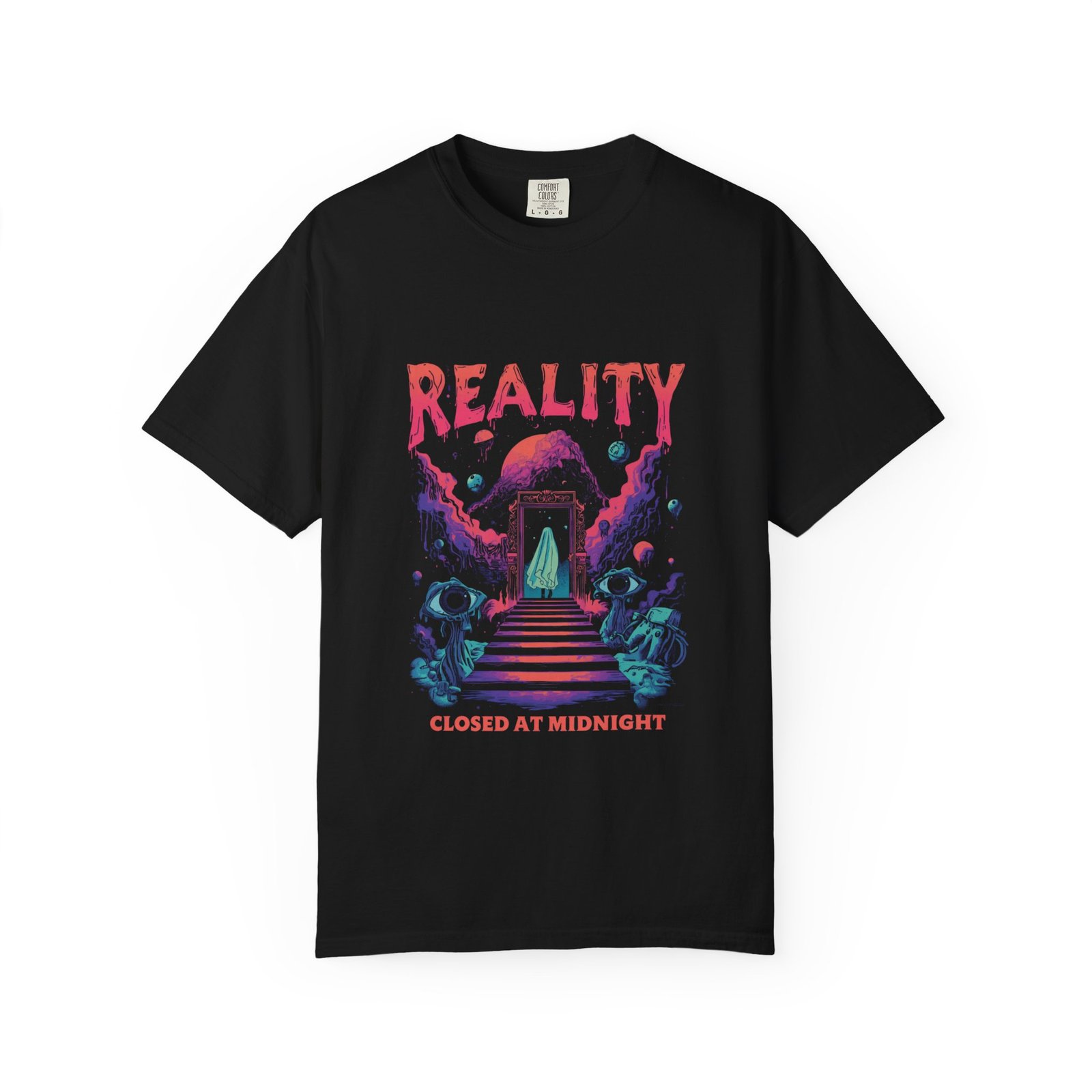 Reality Closed at Midnight T-Shirt – Psychedelic Ghost Halloween Tee - Image 23
