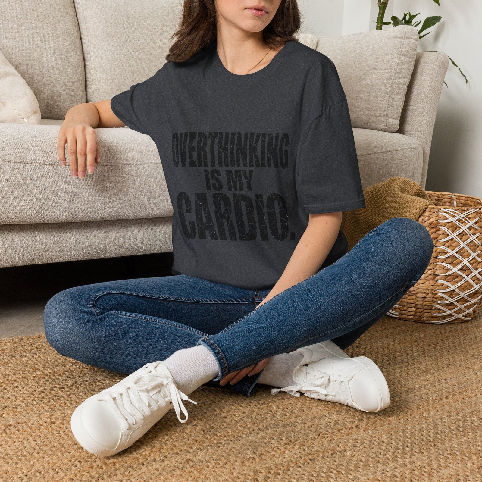 Overthinking Is My Cardio T-Shirt – Funny Introvert Graphic Tee - Image 23