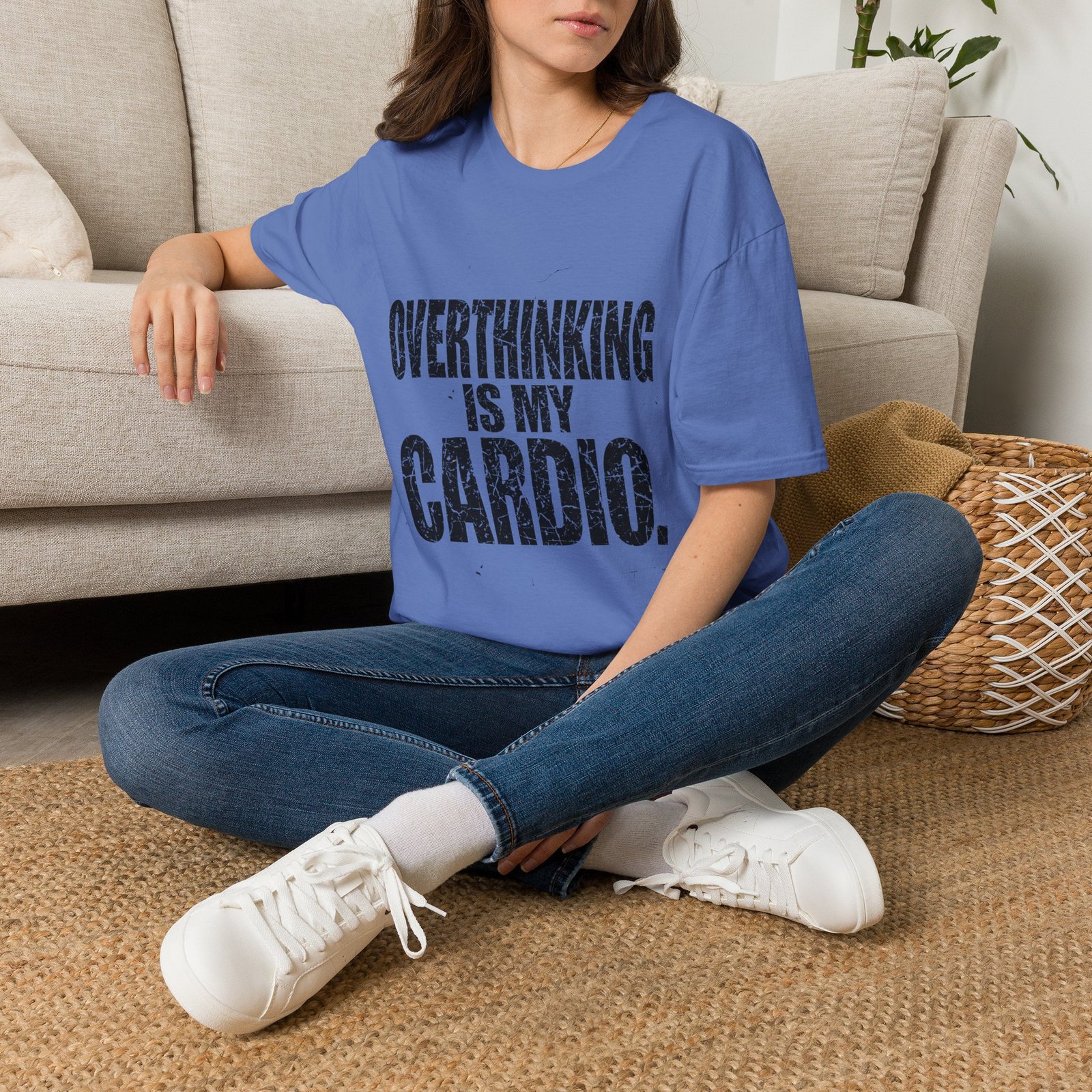 Overthinking Is My Cardio T-Shirt – Funny Introvert Graphic Tee - Image 14