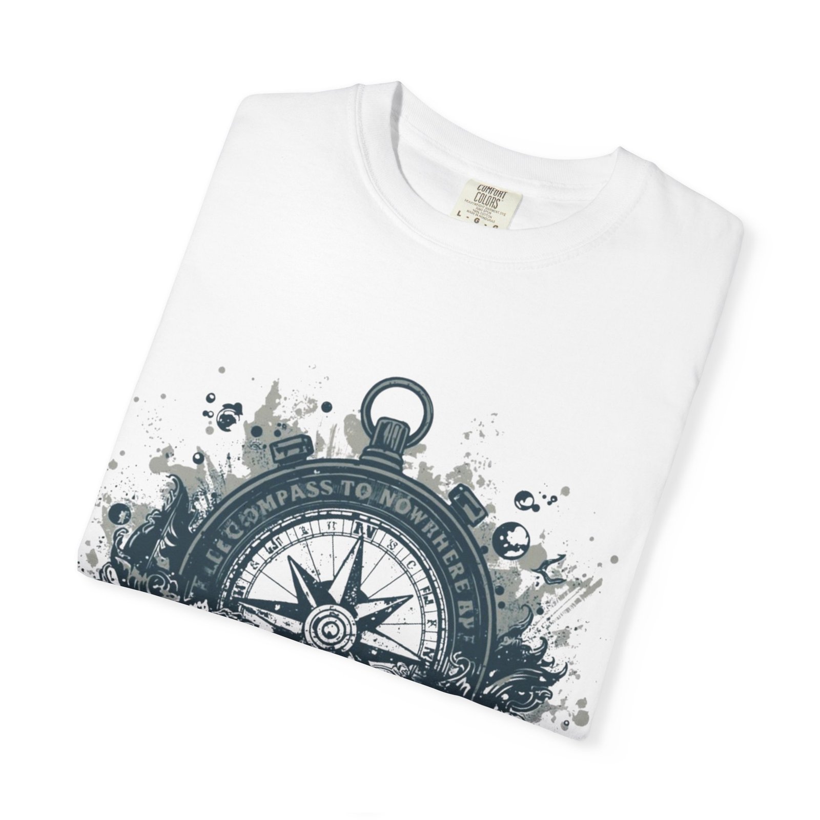 Compass & Waves Graphic T-Shirt — "Lost Between Waves and the Truth" Nautical Tee - Image 3