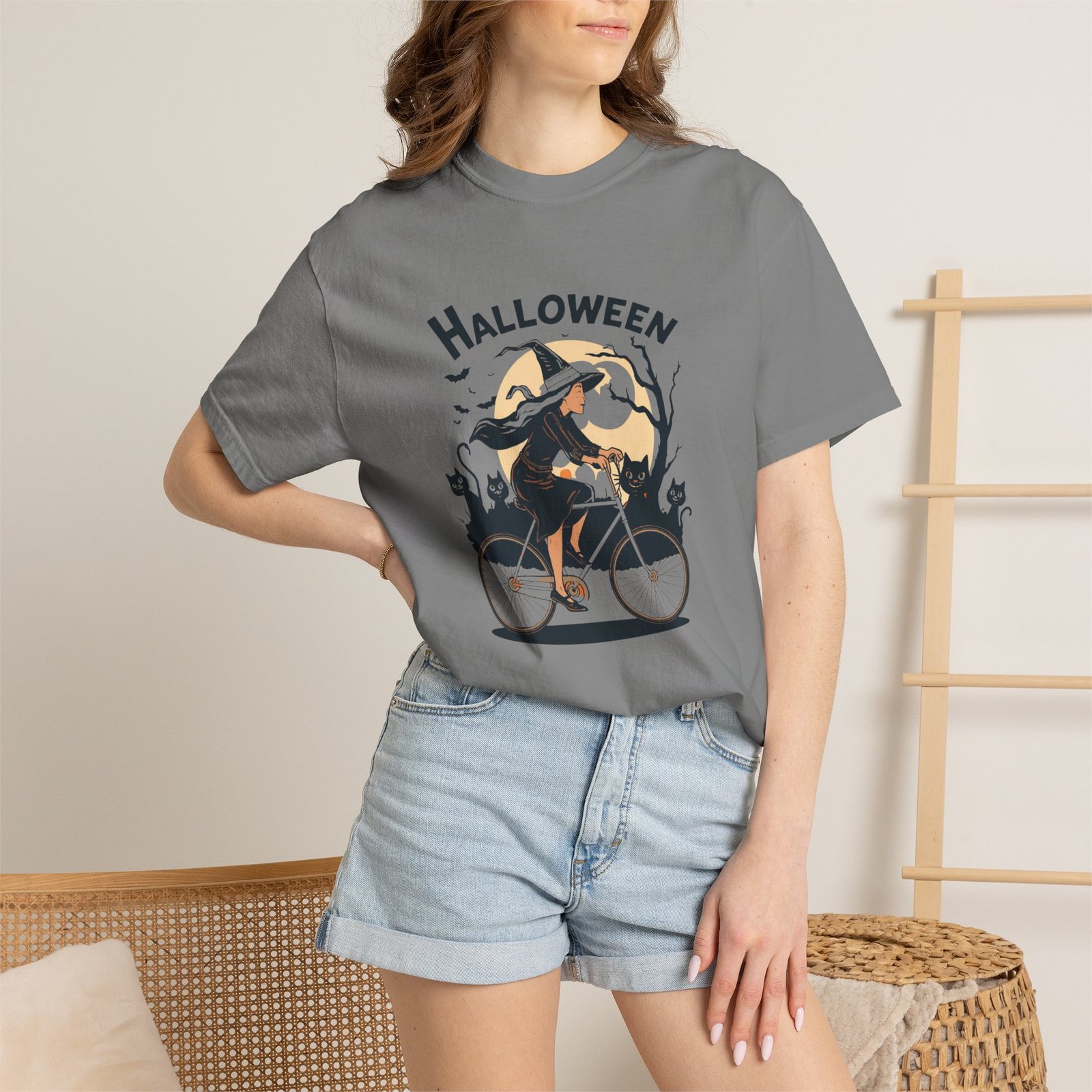 Halloween Witch Bike T-Shirt - Image 28