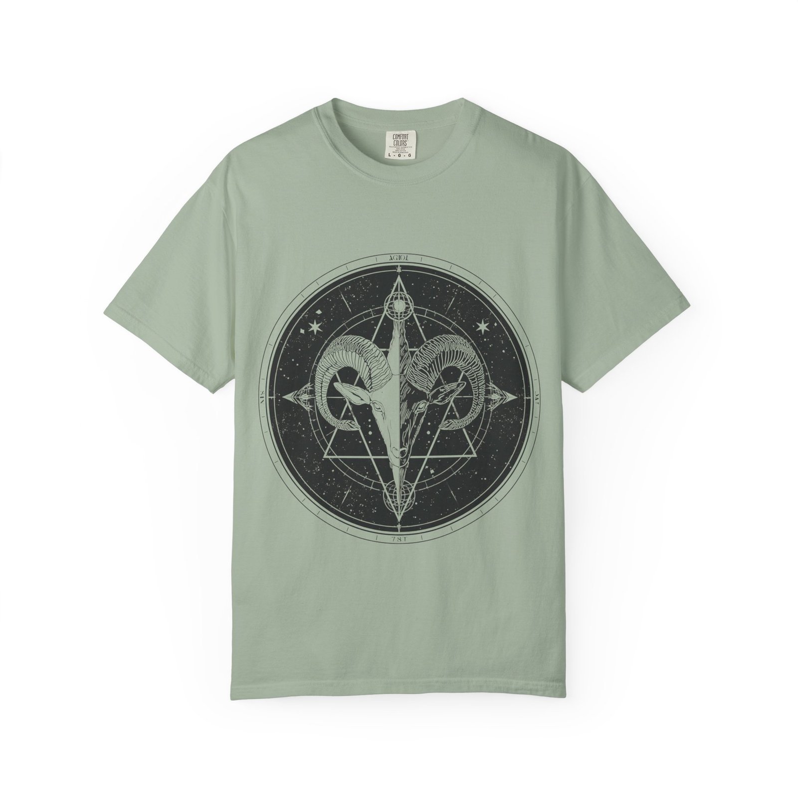 Mystic Ram Compass T-Shirt — Geometric Occult Graphic Tee - Image 6