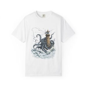 Octopus & Lighthouse T-Shirt — Nautical Kraken Graphic Tee