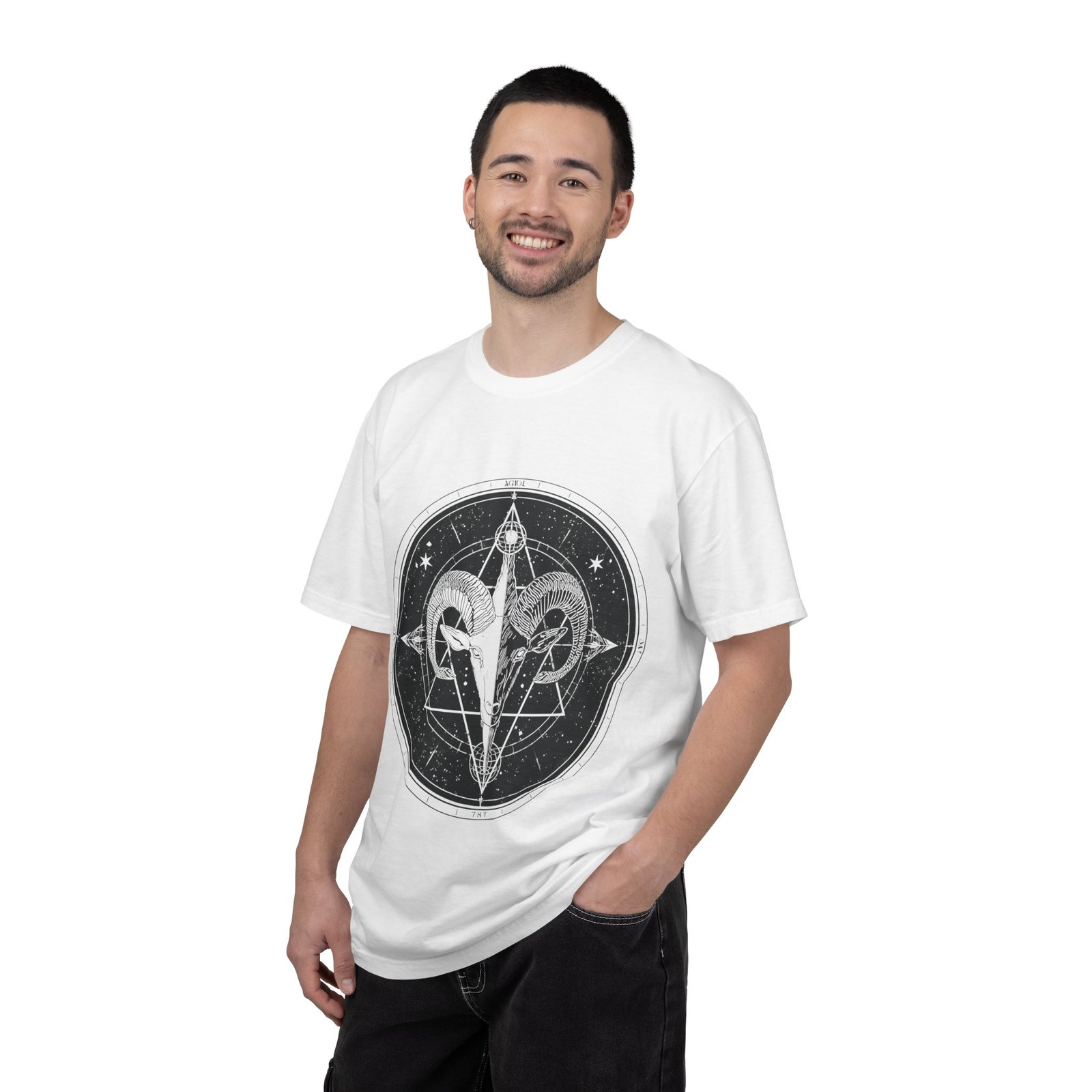 Mystic Ram Compass T-Shirt — Geometric Occult Graphic Tee - Image 5