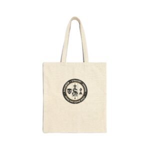 College Crest Canvas Tote — Vintage University Emblem Cotton Bag
