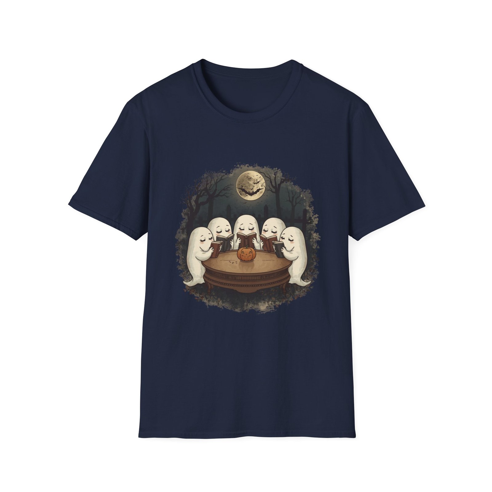 Ghost Book Club T-Shirt | Cute Halloween Reading Ghosts Tee | Spooky Fall Unisex Shirt - Image 28