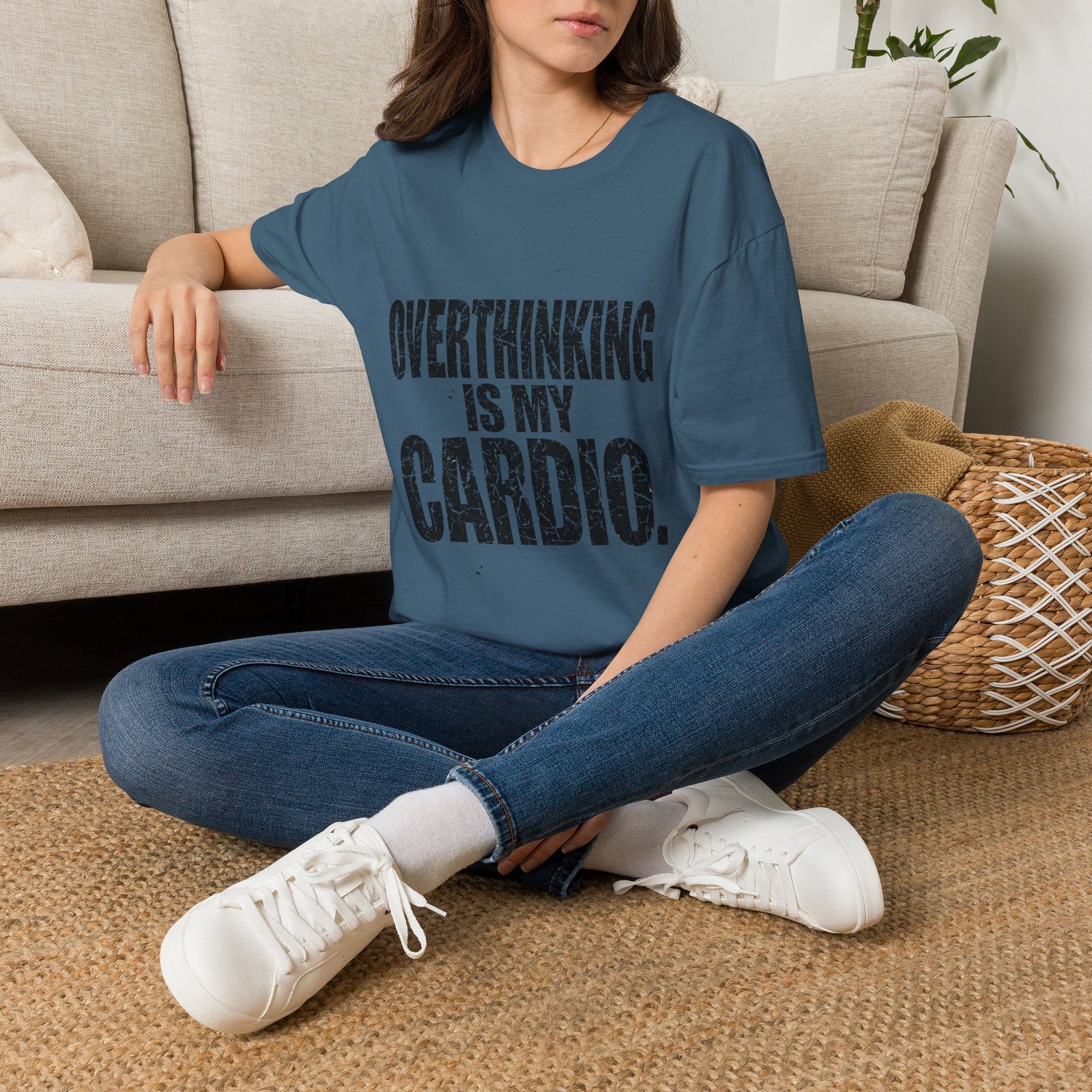 Overthinking Is My Cardio T-Shirt – Funny Introvert Graphic Tee - Image 20