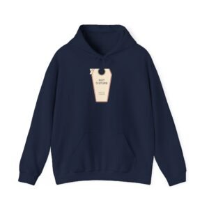 Hoodie with Minimalist Coffin Tag Design – Gothic Vintage Aesthetic