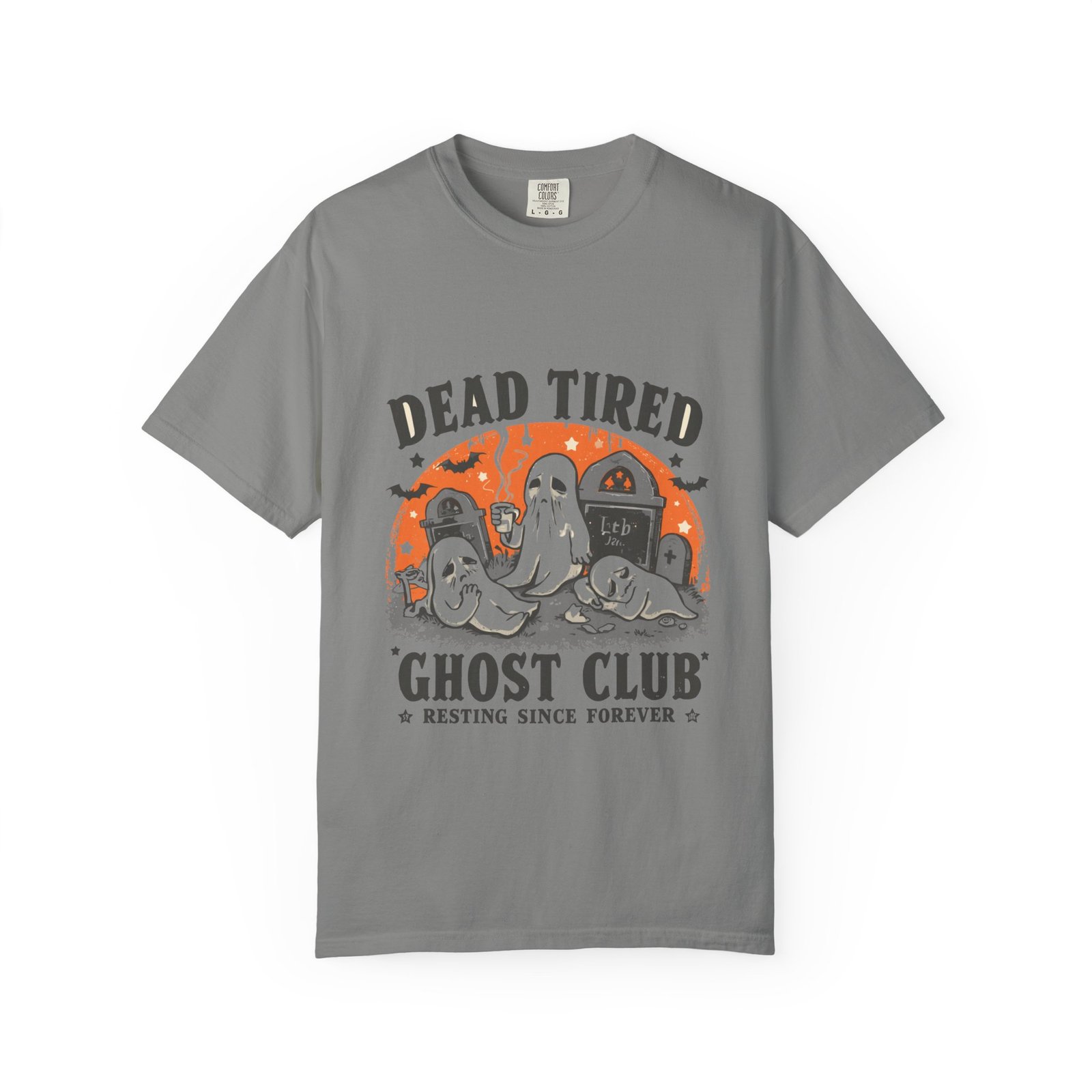 Dead Tired Ghost Club T-Shirt | Funny Halloween Ghost Graphic Tee - Image 13