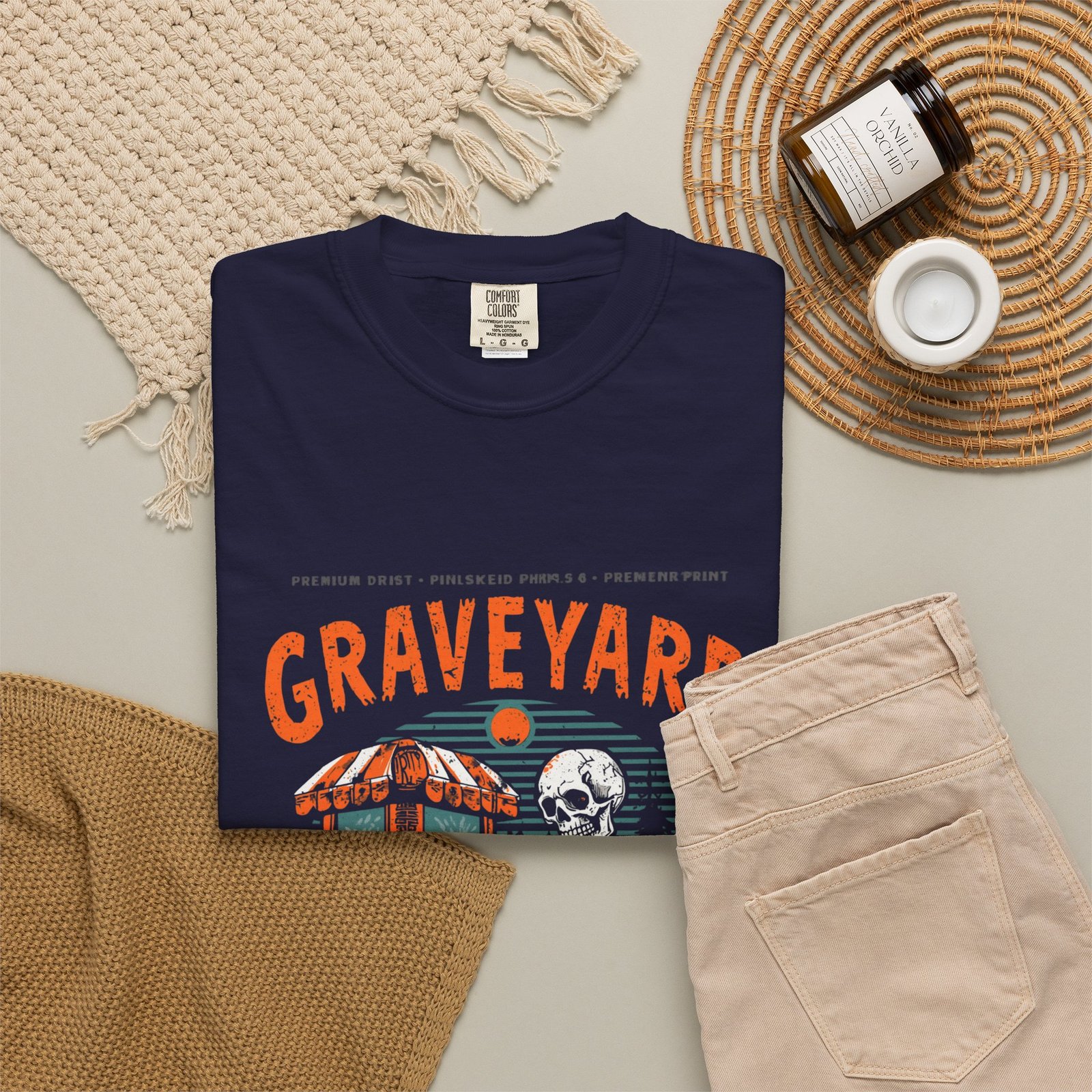 Graveyard Shift T-Shirt – Funny Skeleton Halloween Graphic Tee - Image 15