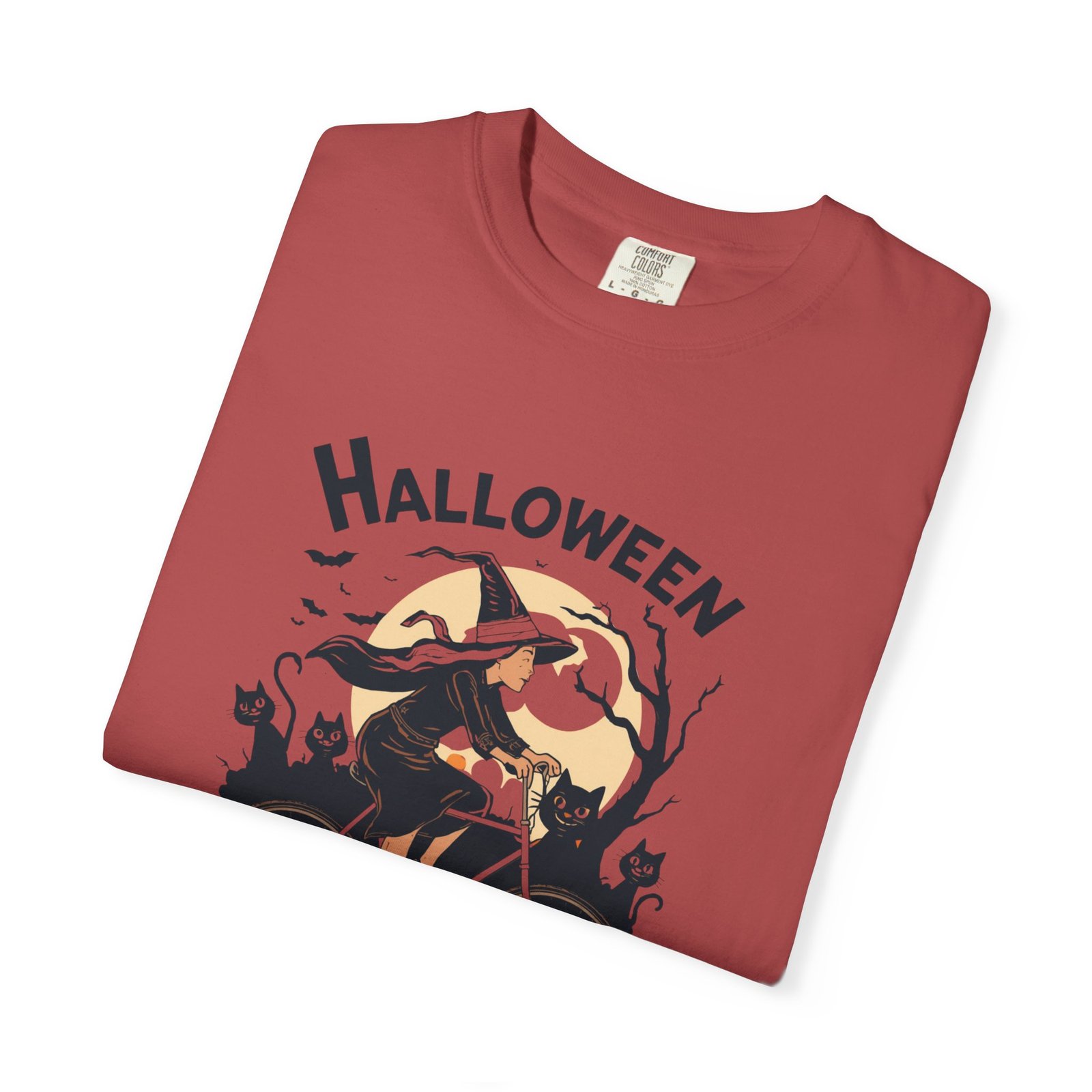 Halloween Witch Bike T-Shirt - Image 63