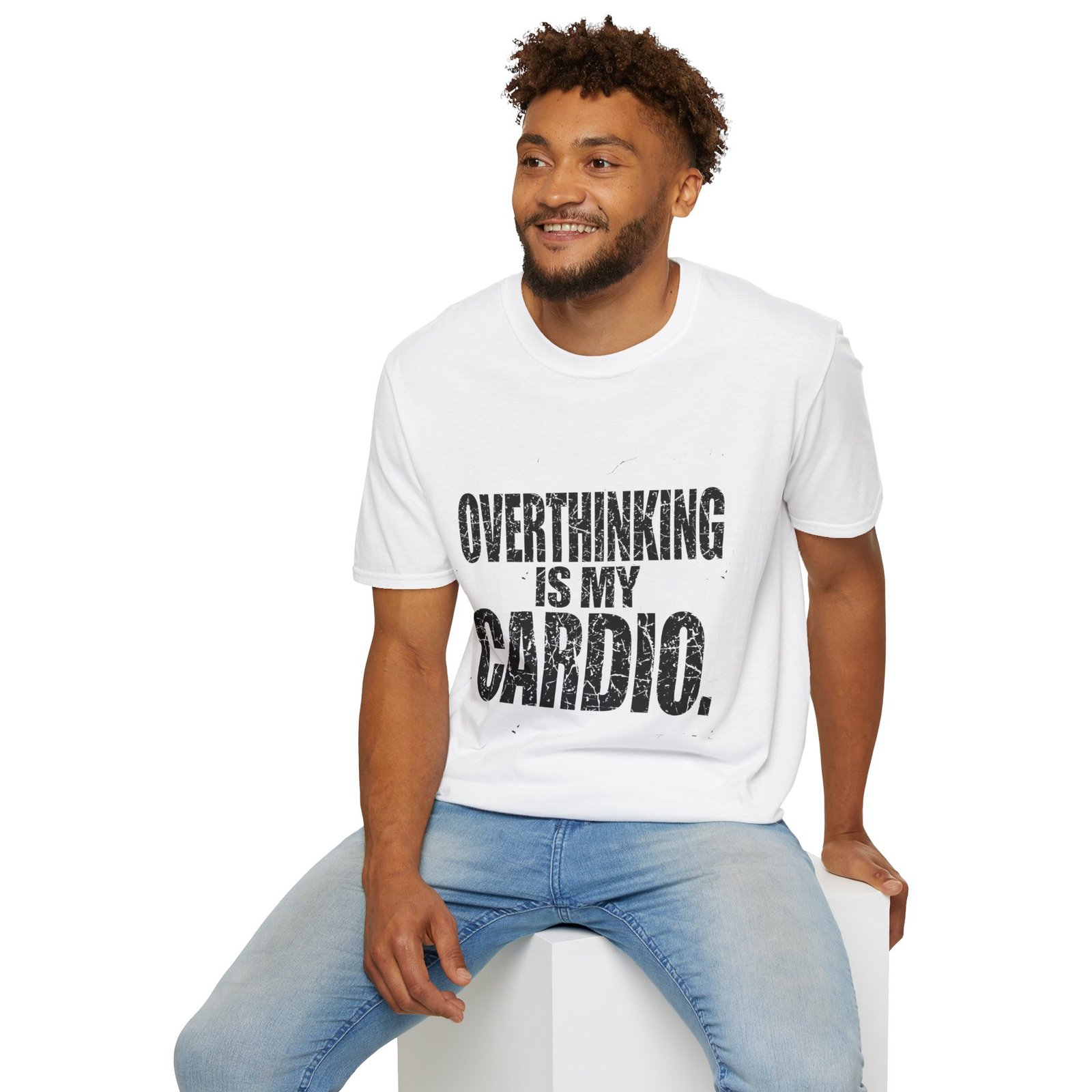 Overthinking Is My Cardio T-Shirt – Funny Introvert Graphic Tee - Image 6