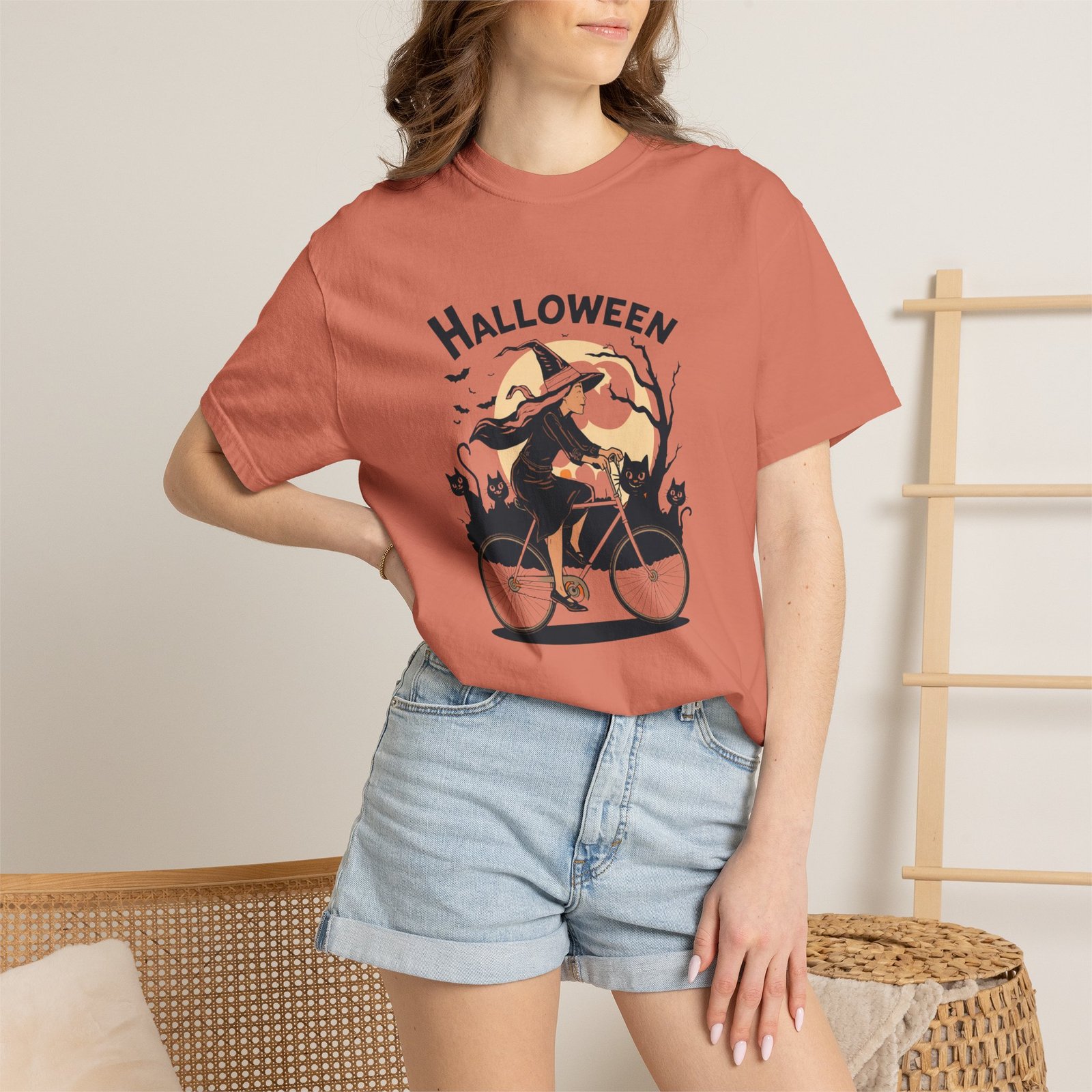 Halloween Witch Bike T-Shirt - Image 10
