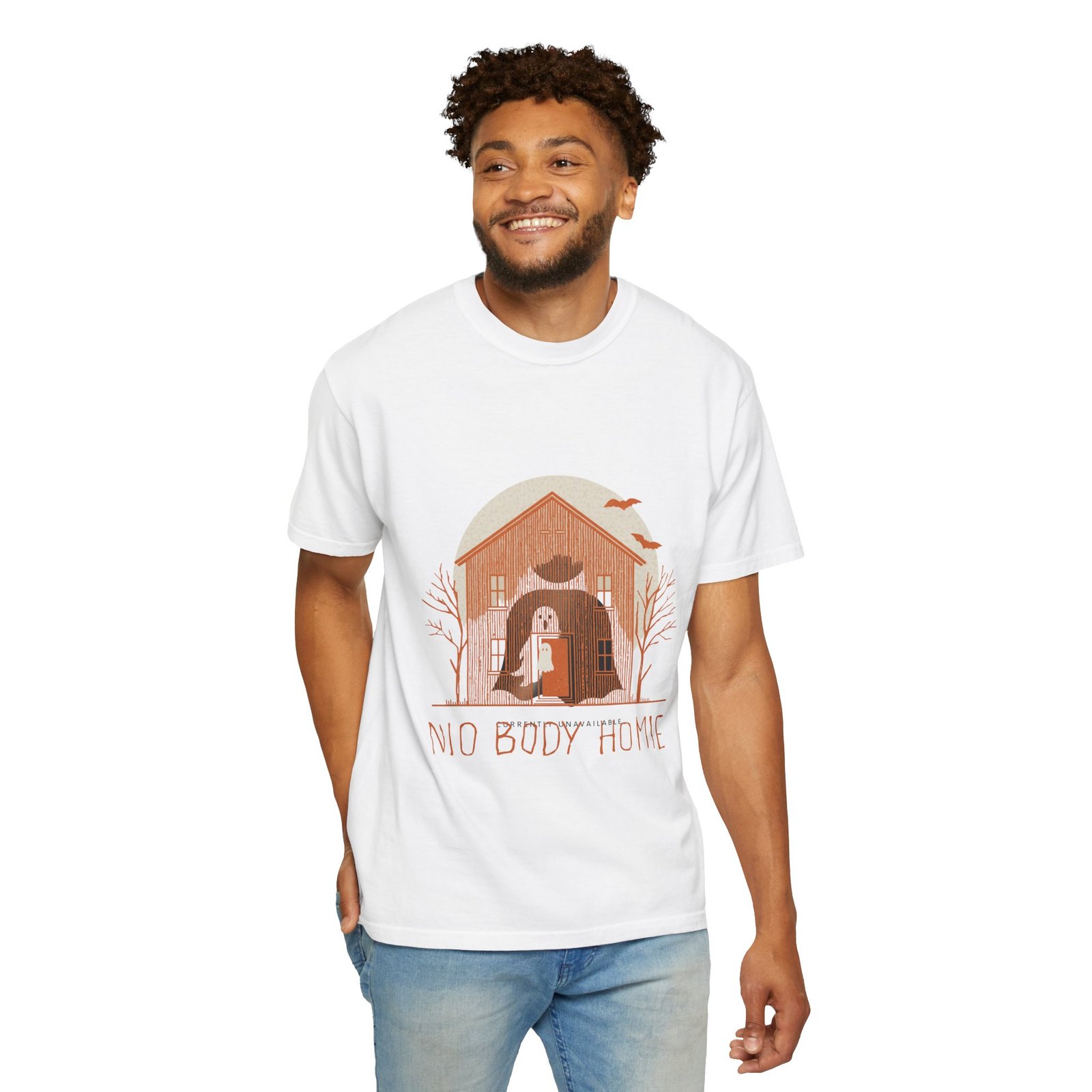 No Body Home T-Shirt – Funny Ghost Haunted House Halloween Tee - Image 6