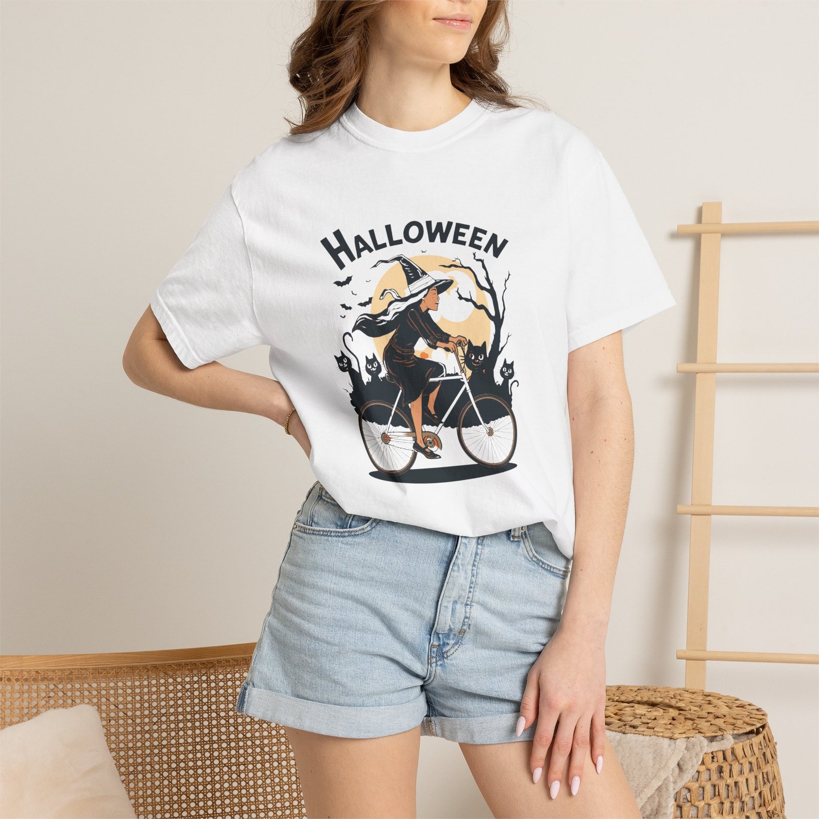Halloween Witch Bike T-Shirt - Image 4