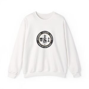 Crewneck Sweatshirt – Vintage Academic Crest “Leadership • Strategy • Honor”