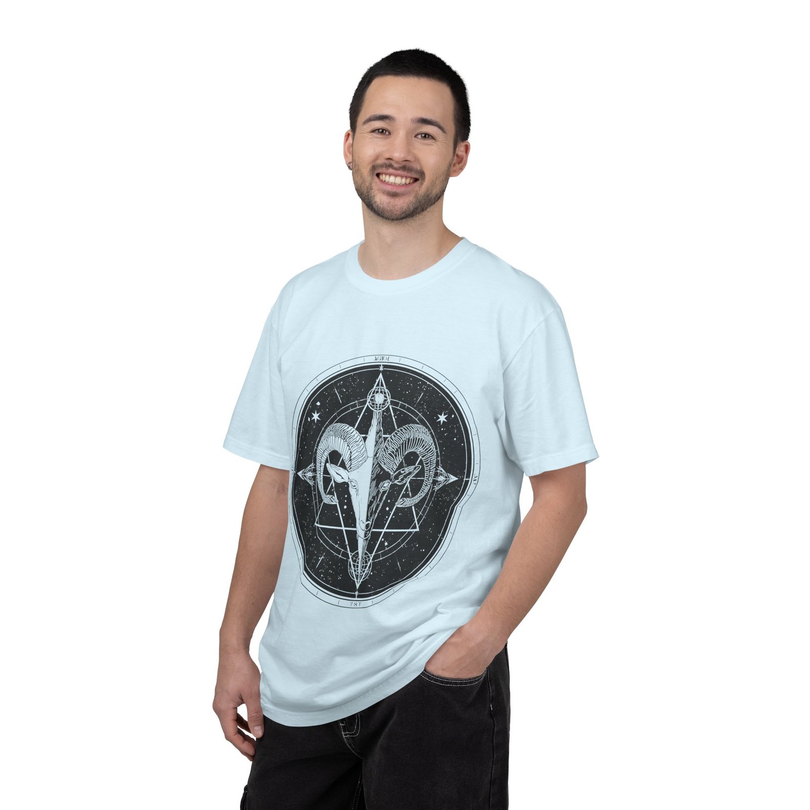 Mystic Ram Compass T-Shirt — Geometric Occult Graphic Tee - Image 13