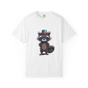 Raccoon in Top Hat T-Shirt — Cute Cartoon Wildlife Graphic Tee