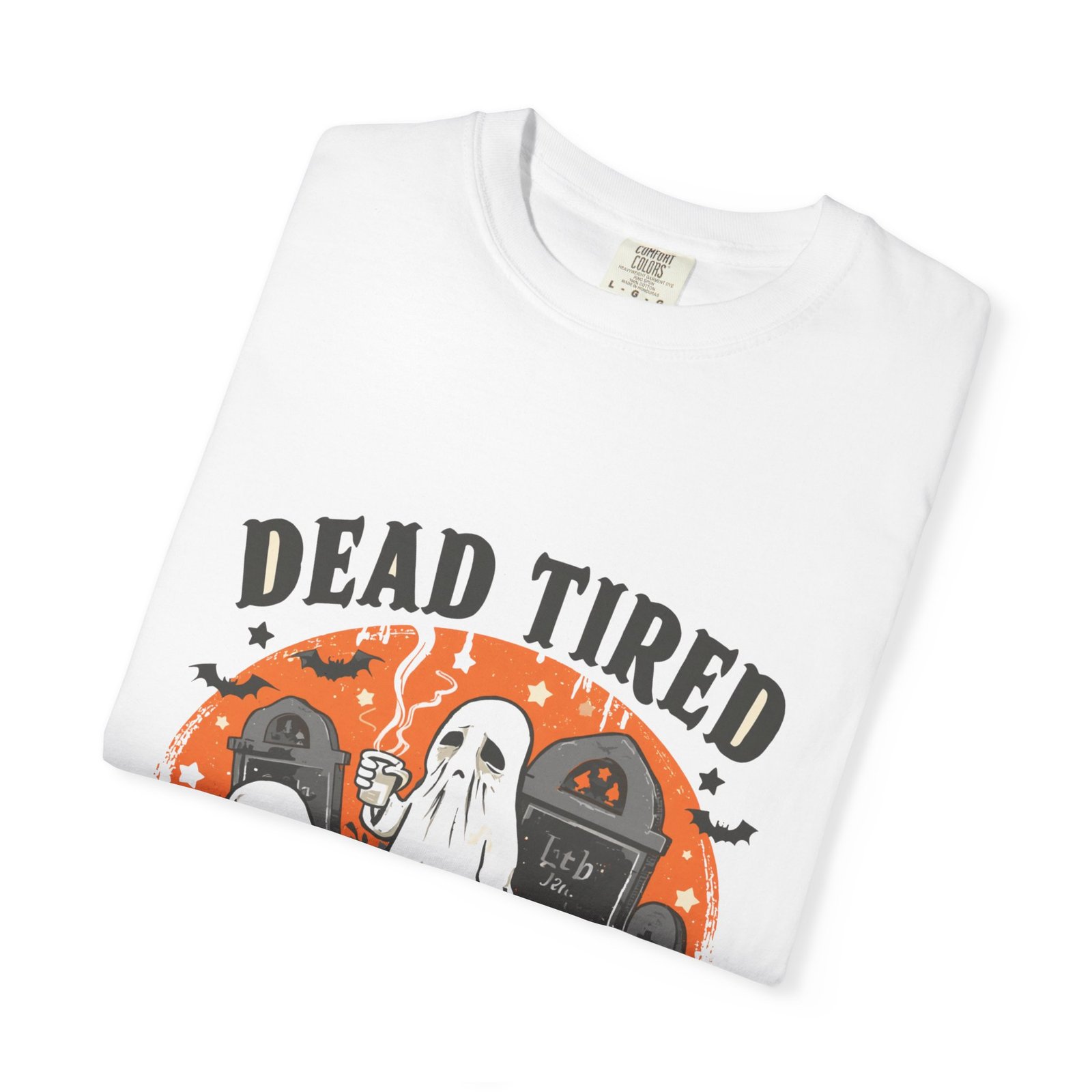 Dead Tired Ghost Club T-Shirt | Funny Halloween Ghost Graphic Tee - Image 3