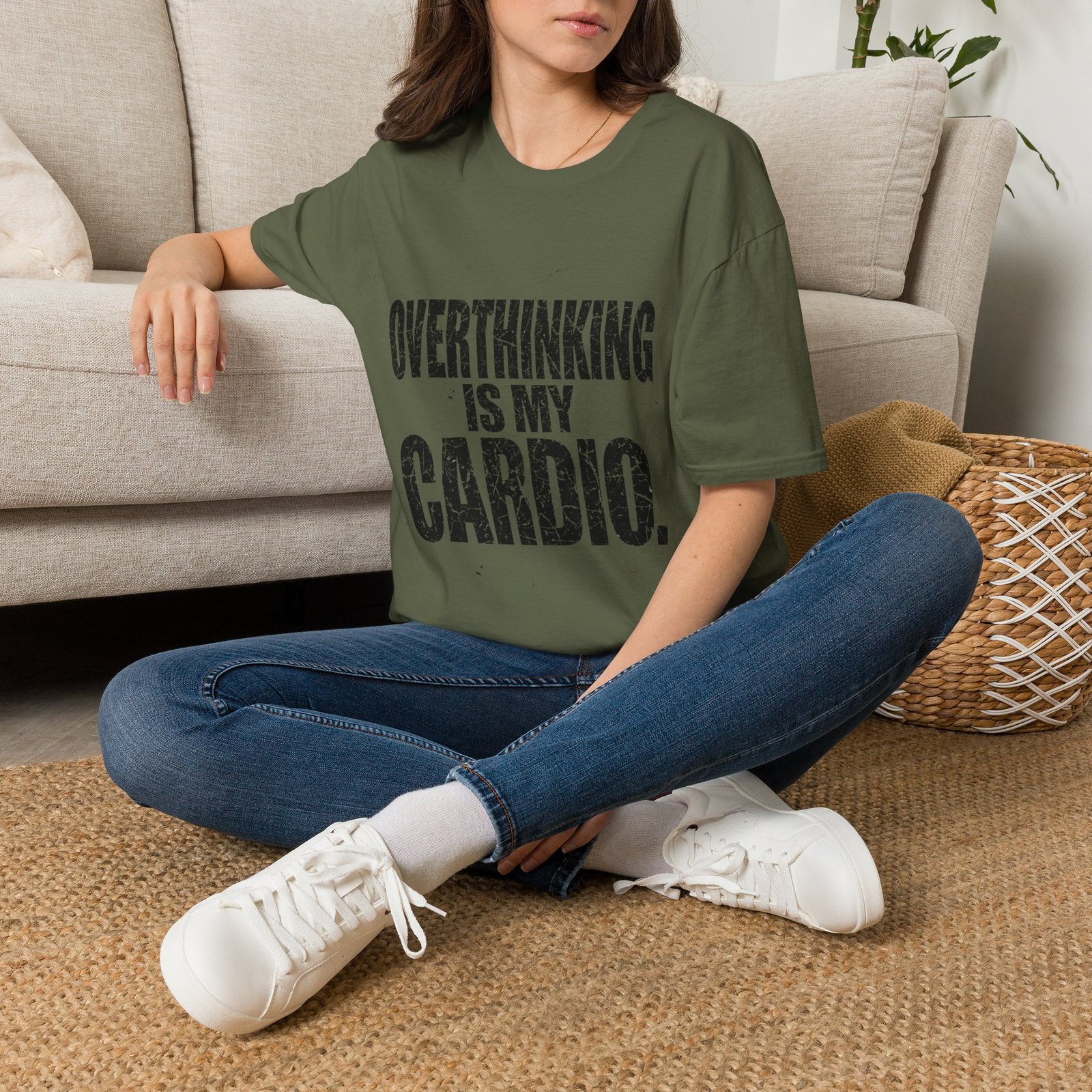 Overthinking Is My Cardio T-Shirt – Funny Introvert Graphic Tee - Image 11