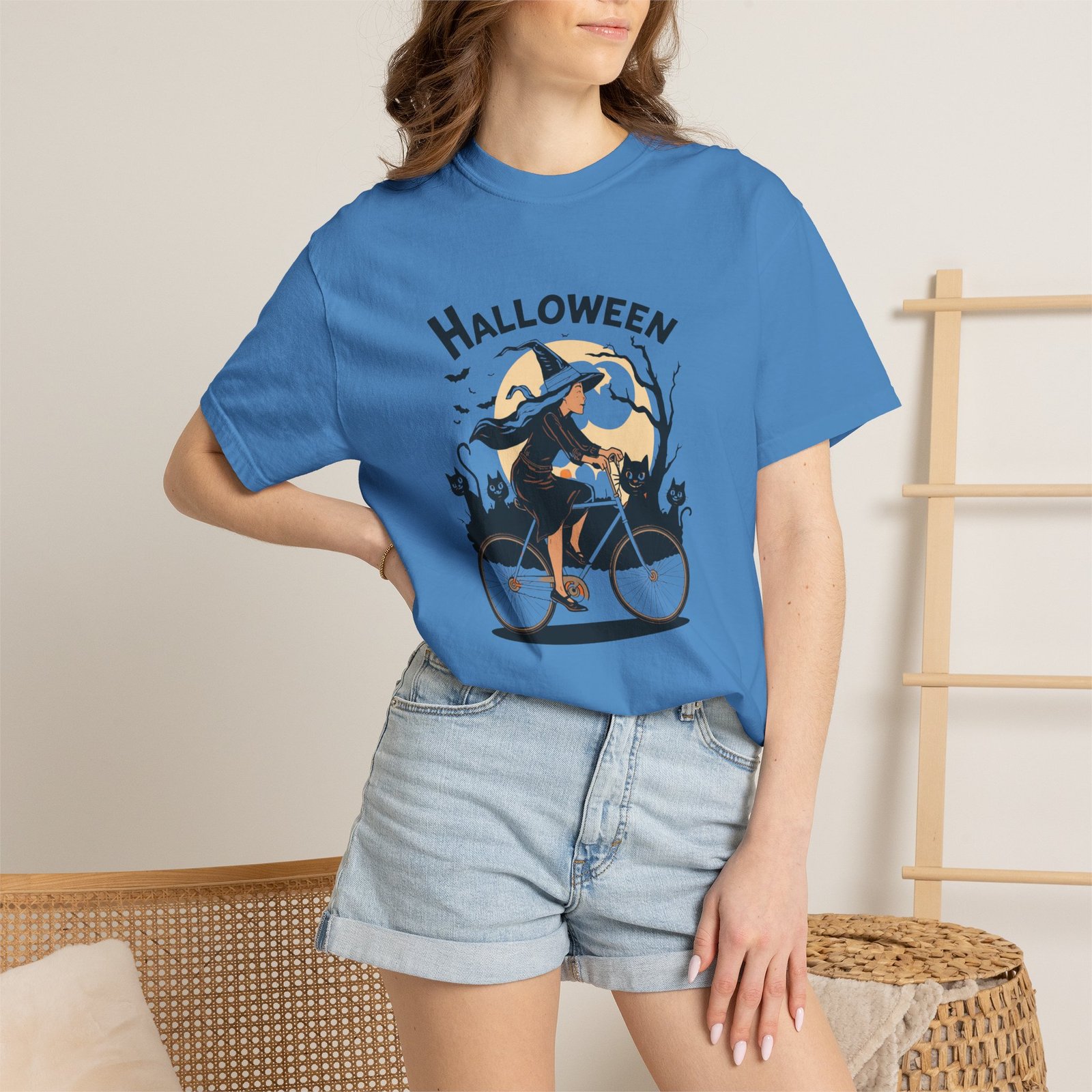 Halloween Witch Bike T-Shirt - Image 52