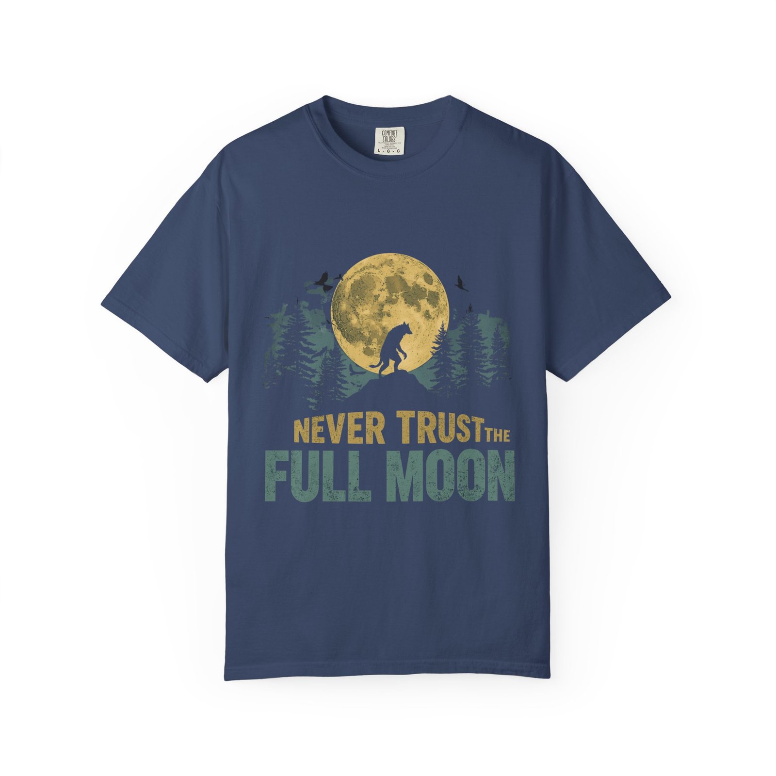 Never Trust The Full Moon Werewolf Graphic T-Shirt | Vintage Horror Moon Tee - Image 26