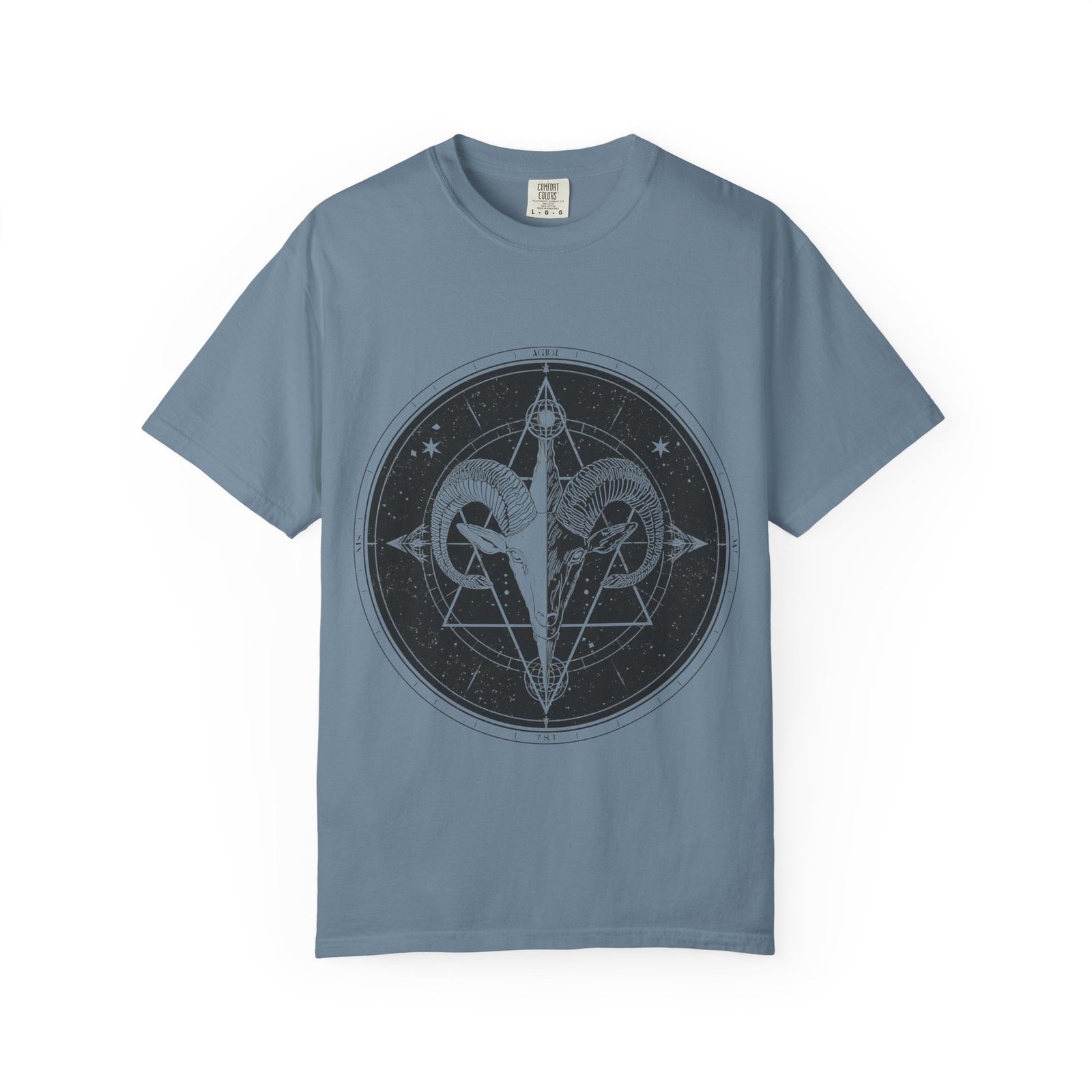Mystic Ram Compass T-Shirt — Geometric Occult Graphic Tee - Image 26