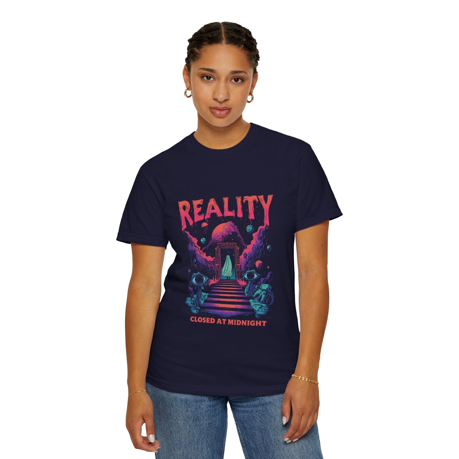 Reality Closed at Midnight T-Shirt – Psychedelic Ghost Halloween Tee - Image 14