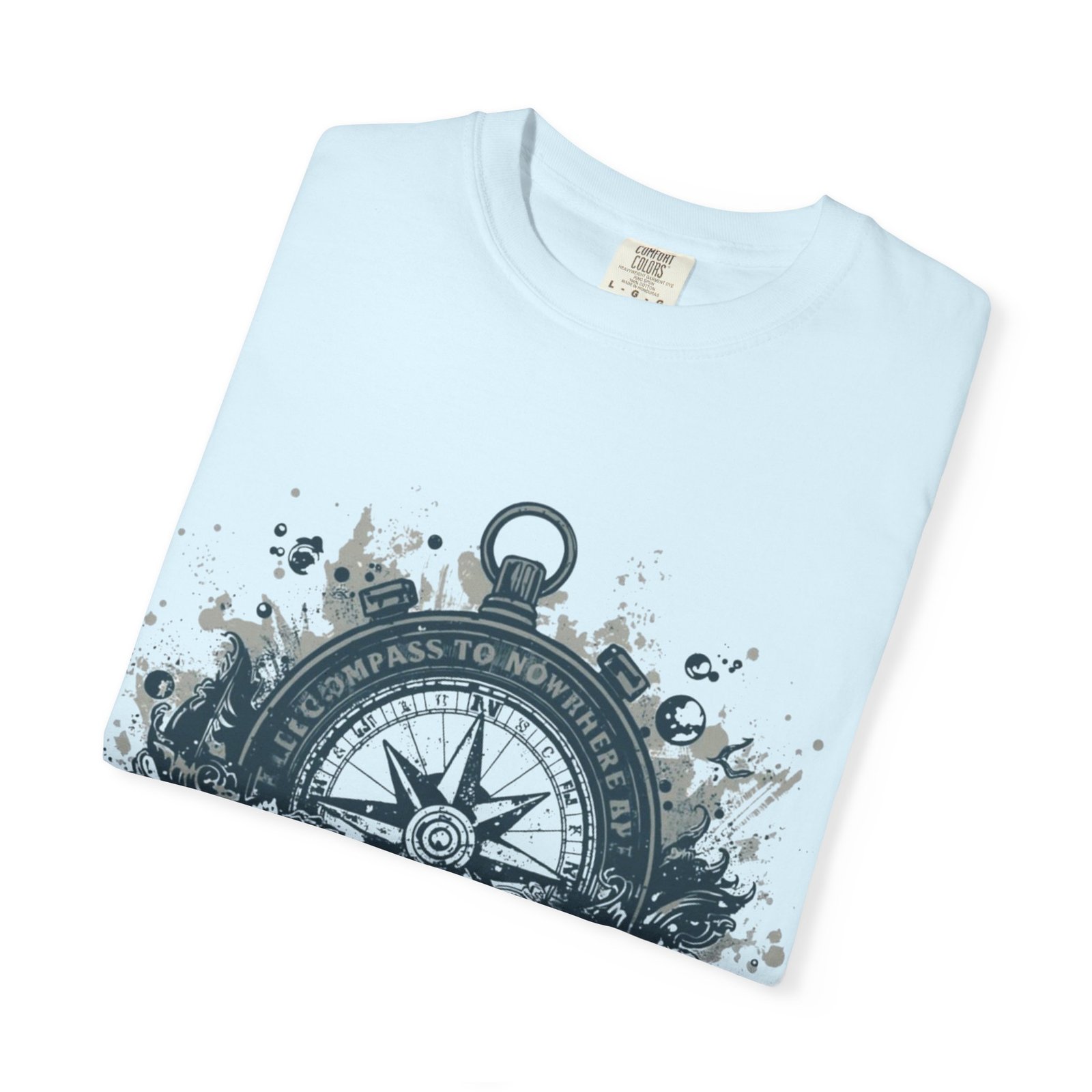 Compass & Waves Graphic T-Shirt — "Lost Between Waves and the Truth" Nautical Tee - Image 21