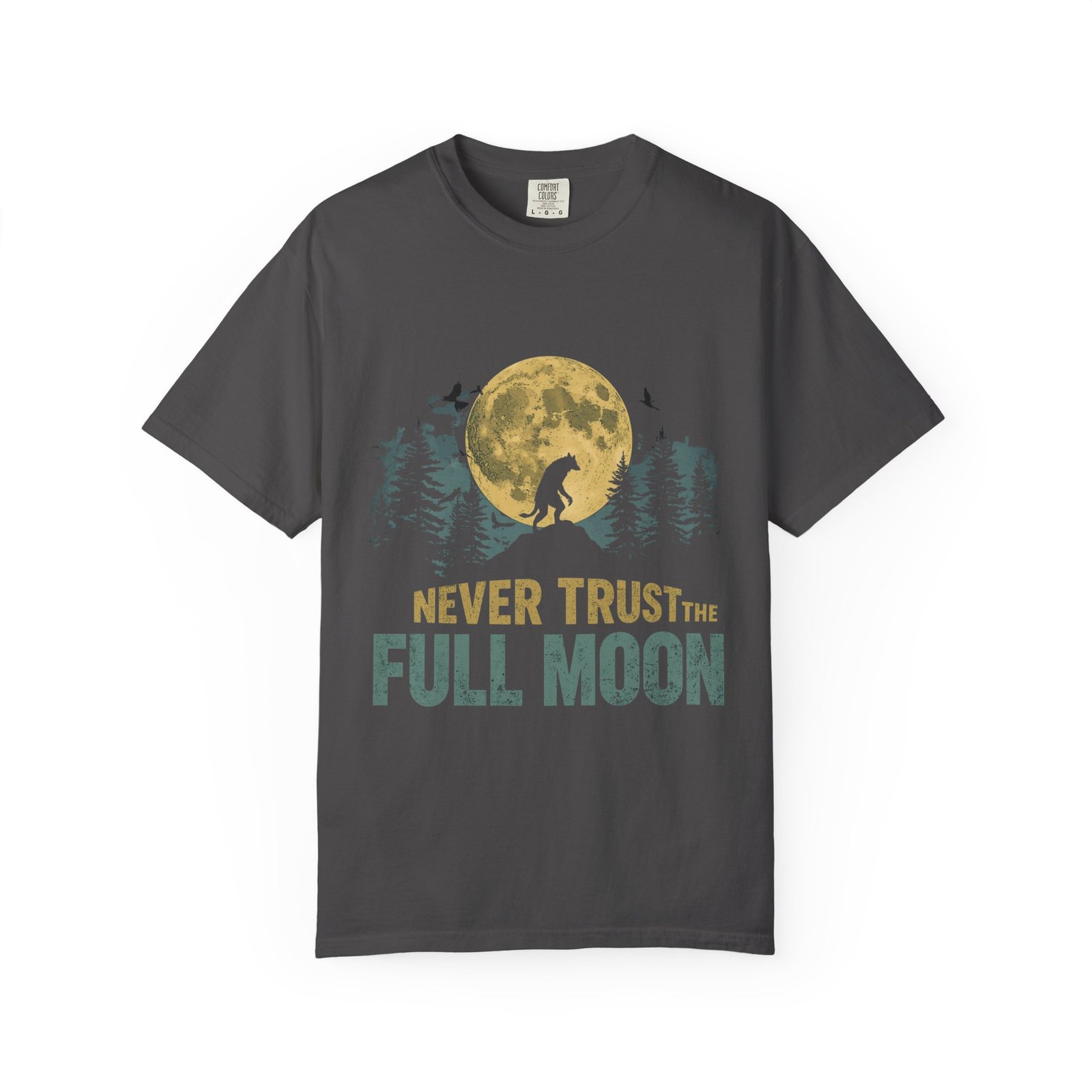Never Trust The Full Moon Werewolf Graphic T-Shirt | Vintage Horror Moon Tee - Image 34