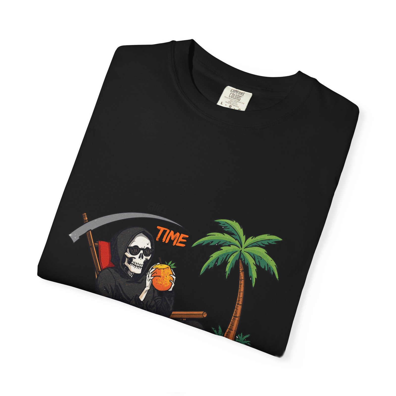 Time to Relax Grim Reaper Beach T-Shirt | Funny Skeleton Summer Graphic Tee - Image 39